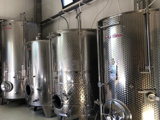 Stainless steel tanks in the winery